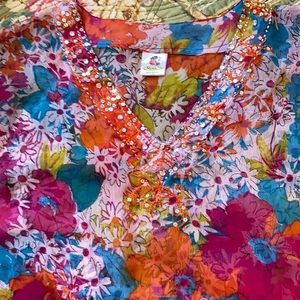 Colorful tunic or bathing suit coverup